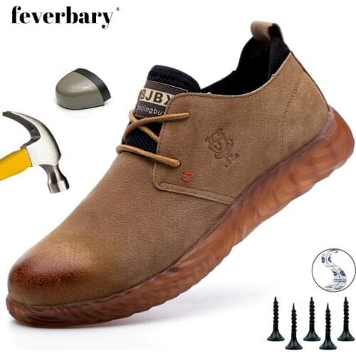 Leather Steel Toe Cap Men Women Safety Boots Casua Lightweight Work Shoes Waterproof Hiking Trainer Comfirtable