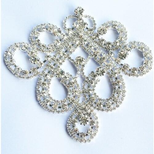 Crystal Rhinestones Applique Tirm DIY Wedding Dress Accessories Crystal Rhinestone Gold silver base