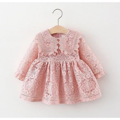 Sweet Outfits Girls Kids Princess Dress Autumn Children Baby Infants Long Sleeve Lace Party Dresses Vestidos S12915