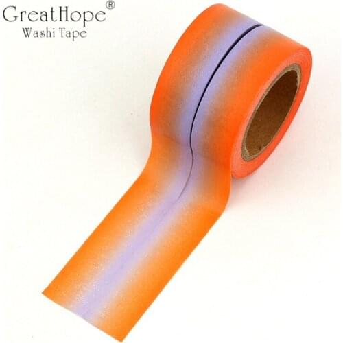 2pcs Orange Purple Gradient Washi Tapes for Bullet Journal Planner Decor Adhesive Masking Tape Stickers Kawai Stationery Tapes