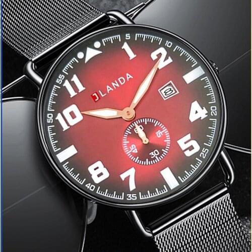 JLANDA The New Business Style Mens Quartz Watch Luminous Waterproof Casual Fashion Sport Mesh Stainless Steel Strap J6552