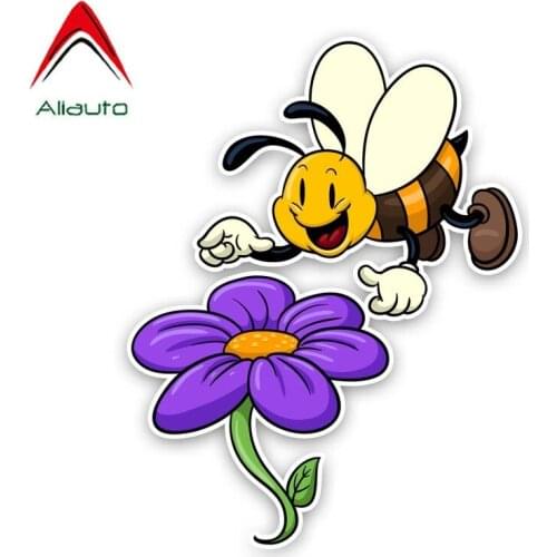 Aliauto Cartoon Car Sticker Honey Bees Pick Honey Modelling Waterproof Sunscreen Decal PVC for Volkswagen Opel,14cm*20cm