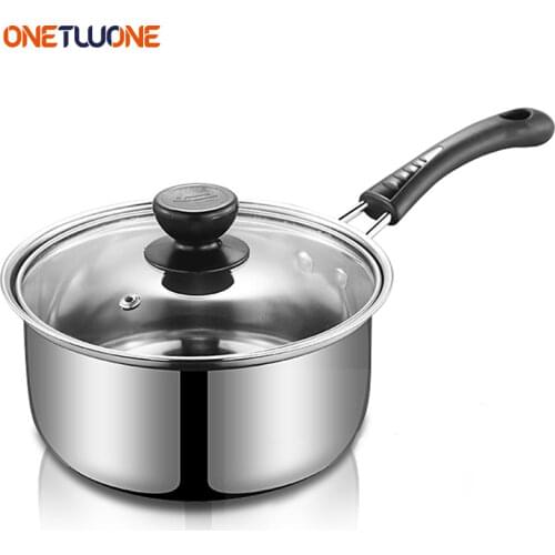 Stainless Steel Soup Pot Baby foods Pot Cookware Non-stick Pan Gas Induction Cooker Milk Pots Kitchen Tools