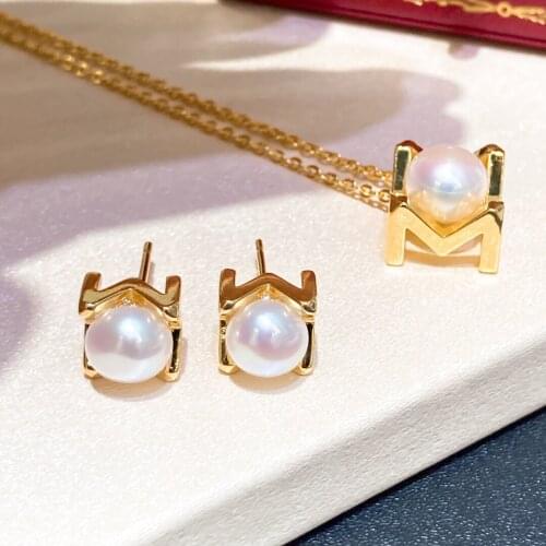 New Hot Style Pendant Earrings Set Mountings Findings Settings Jewelry Set Parts Fittings Charm Accessories for Pearls Agate