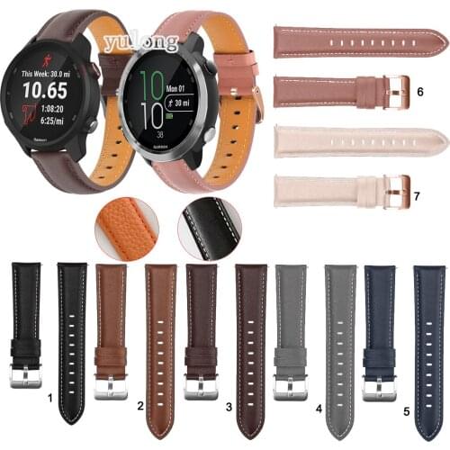 New Fashion Leather Watch Band Strap for Garmin Forerunner 645 Music 245 245M Replacement 20mm Wrist band strap Elegant Bracele