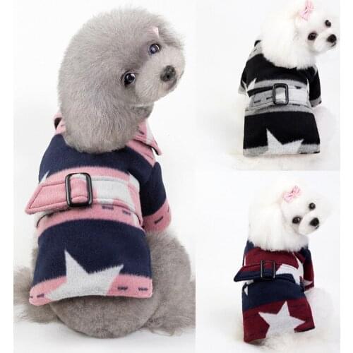 Wholesale New Autumn Winter Dog Clothes For Small Dogs Boy Girls Teddy Keep Warm Woolen Coat Costume Puppy Outfit Pet Clothing