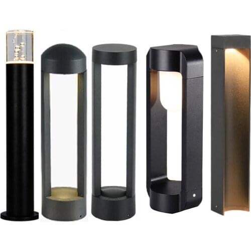 Outdoor Waterproof 10W Garden Light Lawn Lamp Modern Aluminum Pillar Light Outdoor Courtyard Villa Landscape Lawn Bollards Lamp