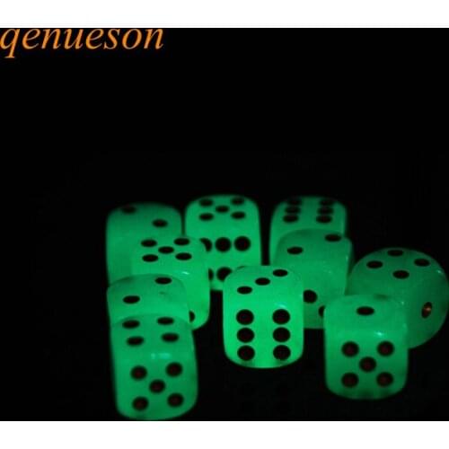 15Pcs/Lot 16mm Luminous Dice Rounded Corner Drinking Glowing Dice Nightclub Bars Dedicated Entertainment Dice Wholesale qenueson