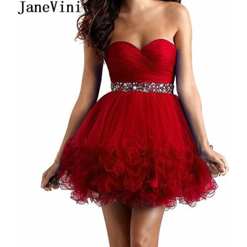 JaneVini Tulle Robe White Homecoming Dresses Short for Teens Pink Party Dress Prom Homecoming Cocktail Gowns vestidos blancos