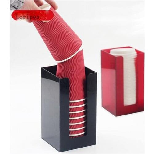 Upright acrylic paper cups puller bar drink shop cashier desktop collection cup paper cups holdercontainer rack
