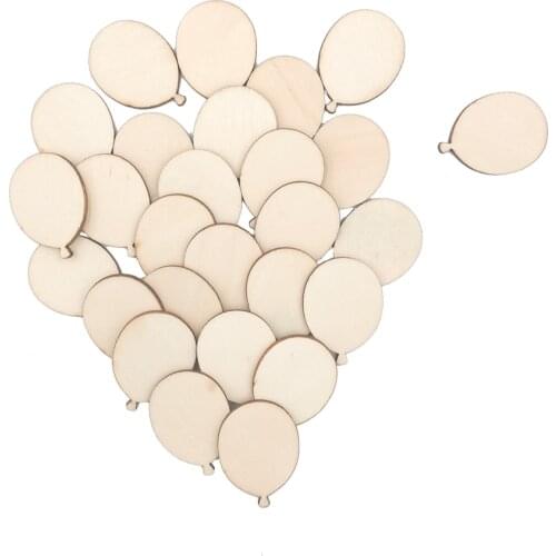 10pcs Wood Balloon Shapes Cutout Unfinished Wooden Scrapbooking Embellishments for DIY Art Craft Wedding Decor
