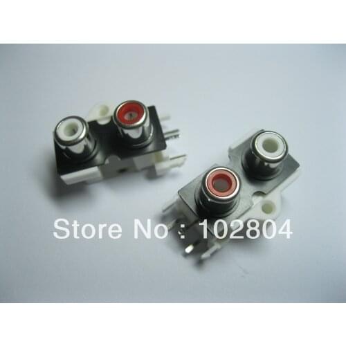 AV Pin Jack 2 Color RCA Female Audio Video AV Socket Connector AV2-9 10pcs per Lot