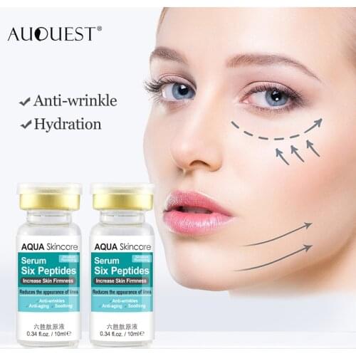 AUQUEST Six Peptides Essence Firming Moisturizing Whitening Anti-wrinkle Face Serum Lift Firming Skin Care 2PCS