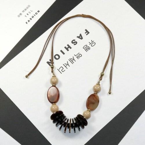 2020 New Stone Pattern National Style Adjustable Length Clothing Fashionable Necklace Accessories