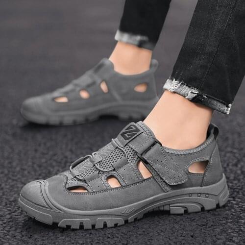 2021 New Designers Casual Roman Shoes Cow Split Mens Sandals Summer Comfortable Light Sandalias Man Sport Sandals Hombre