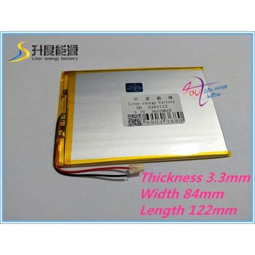 3384122 3.7V 3600mah Lithium Tablet polymer battery with Protection Board For PDA Tablet PCs Digital Pro