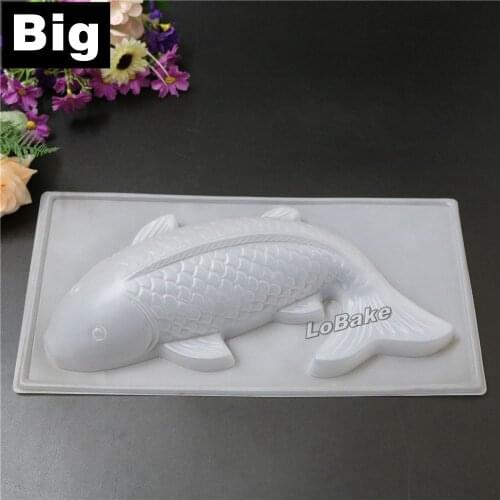 5pcs/lot) Big Size fish carp cyprinoid Shape Semi-transparent PP cake pudding Chocolate Candy bread Mold for baking molds