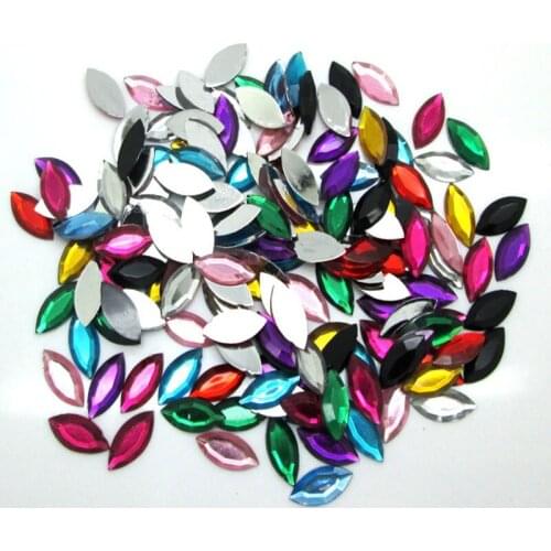 500Pcs Mixed 7x14mm Horse Eye Acrylic Decoration Craft Flatback Cabochon Embellishments For Scrapbooking Cute Diy Accessories