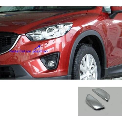 Car Body Front Head Light Lamp Clean Wash Frame Stick ABS Chrome Cover Trim 2pcs/Set For Mazda CX-5 CX5 2013 2014 2015 2016