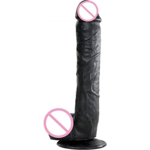 28*5CM Big Soft Penis Sex Toy Super Huge Black Dildos Strapon Thick Giant Realistic Dildo Anal Butt with Suction Cup For Women