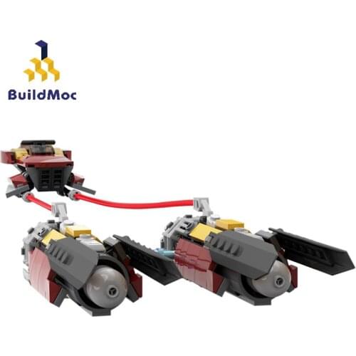 BuildMoc Technical Airship Spaceship Speeder Building Blocks MOC Technical Creator Expert Airplane Bricks Toy For Children Gift
