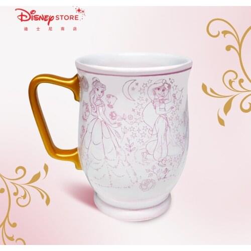 Disney Maker Cartoon Trend Princess Printed Gold Handle Ceramic Maker Home Large Capacity Coffee Maker Milk Maker