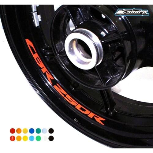 For HONDA CBR250R Custom Inner Rim Declas Wheel Reflective Fishbone Stickers Stripes CBR 250R