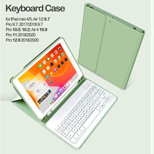 For IPad Air 1 2 3 4 Mini 4 5 Case with Bluetooth Keyboard for IPad Pro 10.5 11 12.9 2018 2020 Cover with Pencil Holder 9.7 10.2