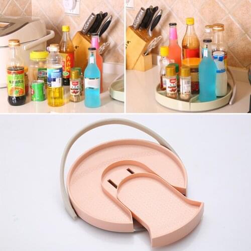 Double-layer Rotatable Multi-function Can Drinks Rack Kitchen Storage Organizer