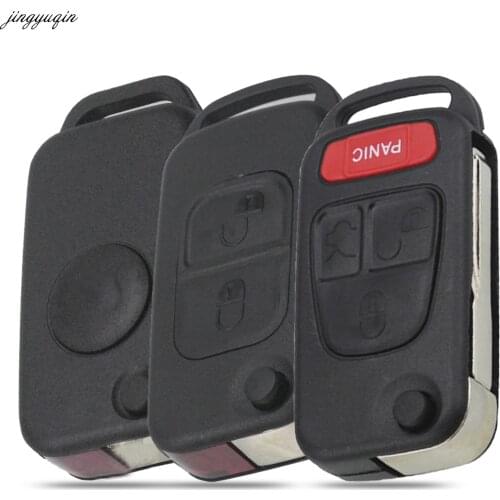 Jingyuqin Flip Remote Car Key Case Shell For Mercedes Benz B200 A160 W124 W202 W210 HU39 HU64 1/2/3/4 Buttons Fob