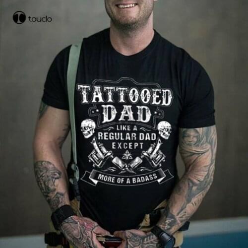 Letter Printed Top Fitness Tattooed Dad Skull T Shirt Fathers Day Gift Tee Shirt