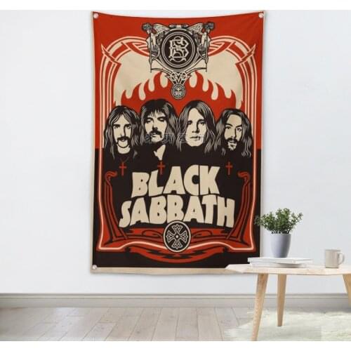 Tapestry Wall Art Rock Band Poster Banners Hanging Flag Wall Sticker Cafe Restaurant locomotive club Live background Decoration