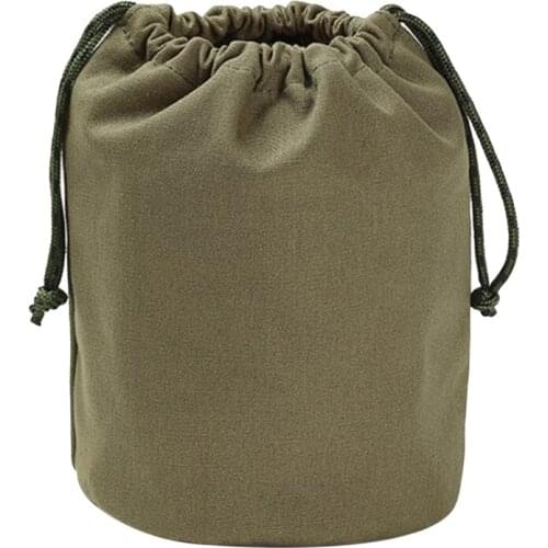 Drawstring Storage Bags Canvas Travel Outdoor Camping Sundry Makeup Pouch Outdoor Tableware Storage Backpack