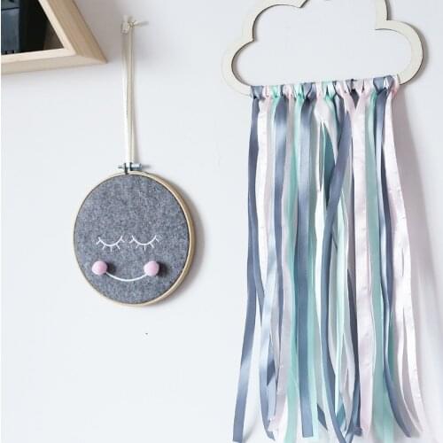 INS Nordic Style Wooden Hollow Cloud Tassel Hanging Ornaments Pendant Kids Room Decorations Nursery Wall Decor Photography Props
