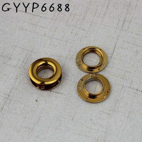 4-30 pieces flat covering Tea gold Round eyelet Gromment for bag Bet Hareware fashion bags belts metal accessory round eyelets