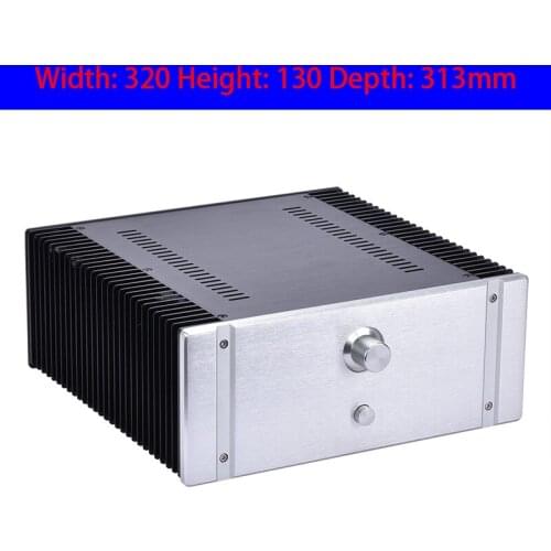 KYYSLB 320*130*313mm 3213 All Aluminum Class A Amplifier Chassis Box DIY Enclosure with Cooling Holes Amplifier Case Shell