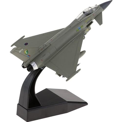 EF-2000 Fighter 1/100 Scale Eurofighter Military Aircraft - Metal Die-cast Combat Fighter Display Model on Stand