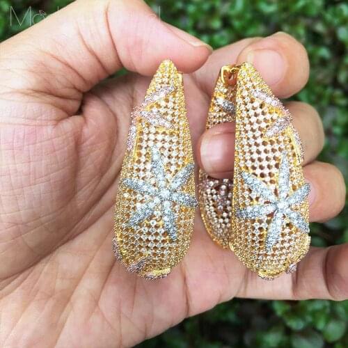 ModemAngel Noble Flower Top Quality Crystal Zirconia Micro Inlay Jewelry Unique Fashion Earring