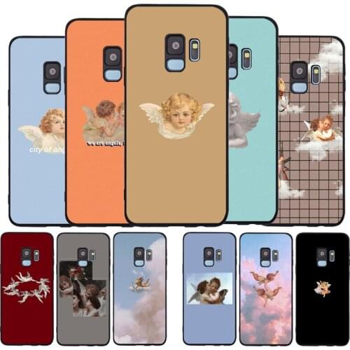Fashion aesthetic cute art angle popular Black Soft Phone Case For Samsung Galaxy S20 S10 S9 S8 Plus Lite NOTE 10 9 8 S7 EDGE