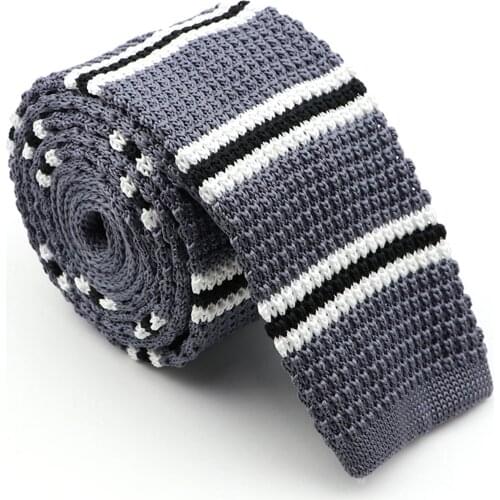 Fashion Mens Knitted Leisure Striped Tie Colourful Narrow Slim Skinny Woven Neckties For Wedding Evening Party Formal Cravat