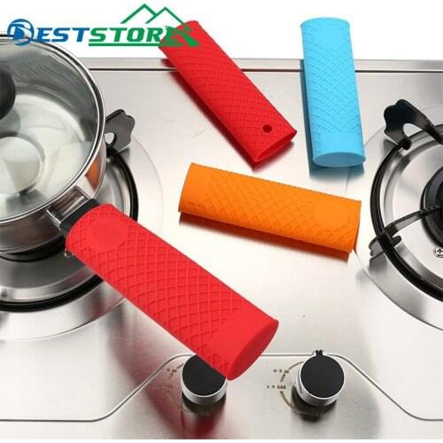Food-grade Silica Gel Anti-hot Pot Case Handle Set Heat Resistant Handle Pot Handle Insulation Anti-Slip Sleeve