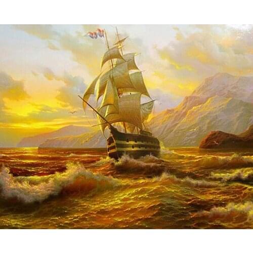 A14813 11CT/14CT/18CT/25CT/28CT oil scenery patterns Counted Cross Stitch DIY Cross Stitch Kits Embroidery Needlework Sets