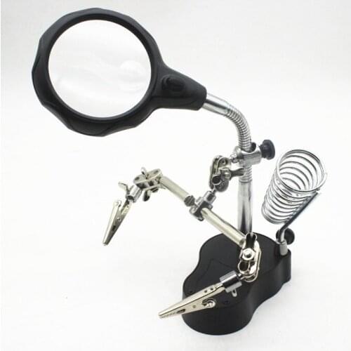 3.5X 12X Circuit Board Repair Table Lamp Style LED Illuminated Desk Type Welding Frame Hand Loupe Magnifier Magnifying Glass