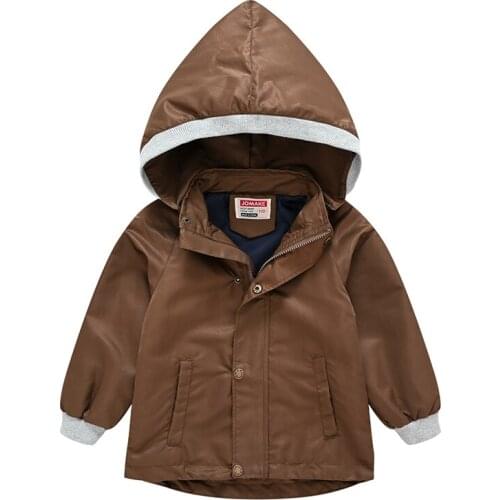 New boys' and girls' windbreaker Hooded Coat baby with pointed hat detachable solid color zipper sports windbreaker jacket