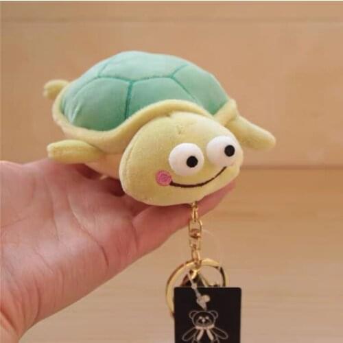 2021 new good quality 11cm Plush turtle keyring mobile phone accessory bag keychain car pendant soft doll small gifts boyfriends