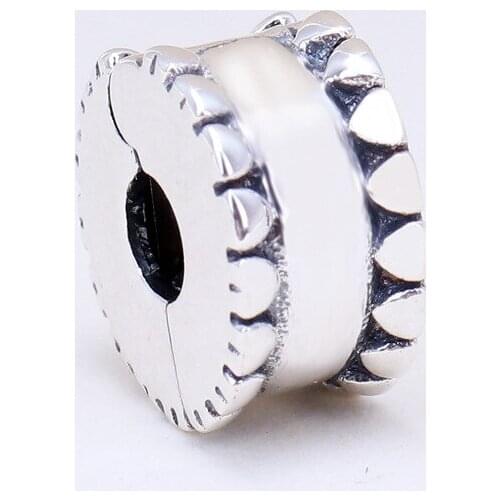 DoDoFly Original 925 Silver Heart-shaped Jacket Charm Fixed Button String Beads Fit Original Bracelet Pendant DIY Jewelry Charm