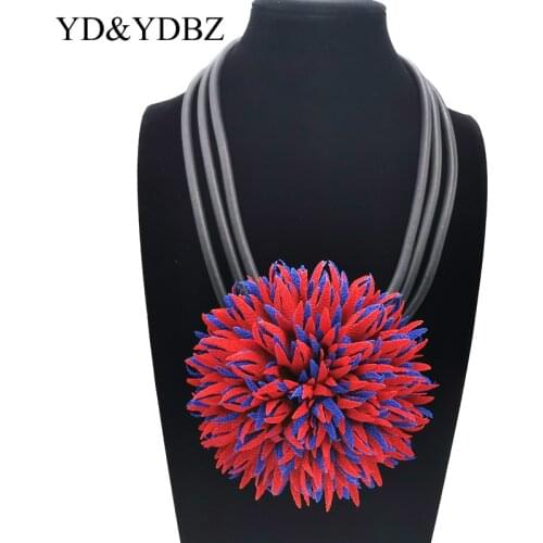 YD&YDBZ Big Color Flowers Necklaces Women Pendants Necklace Red Flower Collares High Quality Chokers Gothic Style Jewelry Chains