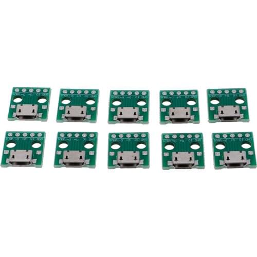 10Pcs Micro USB To DIP Adapter 5Pin Female Connectors PCB Converter Board Dropshipping Dropshipping