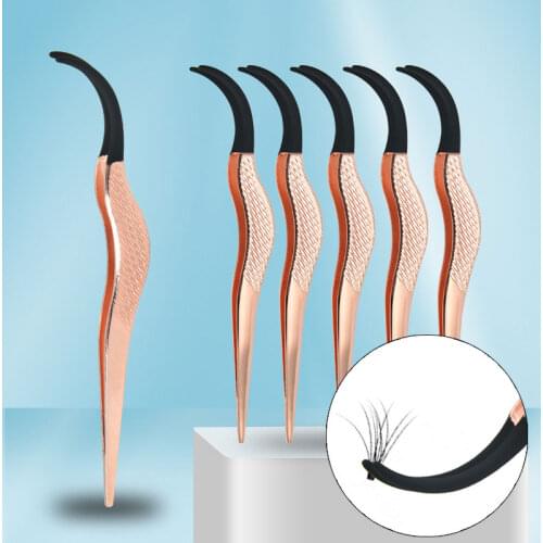 Stainless Steel Eyelashes Tweezers Professional For Lashes Extension Curler Nipper Sea Horse Clip Excellent Closure Assist