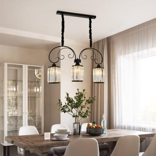 Luxurious pendant lights led kitchen decoration dining room hanglamp crystal rion bar luminária pendant light loft lamp
